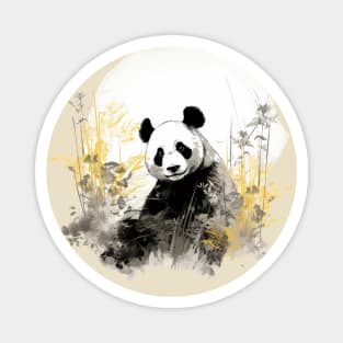 Panda with bamboo foliage Magnet